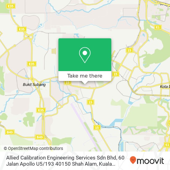 Allied Calibration Engineering Services Sdn Bhd, 60 Jalan Apollo U5 / 193 40150 Shah Alam map