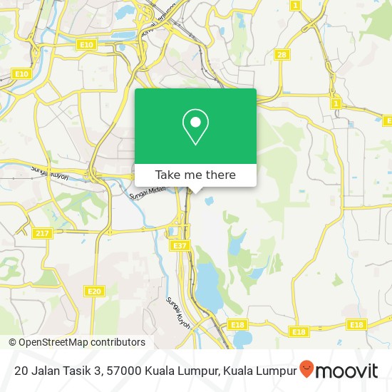 Peta 20 Jalan Tasik 3, 57000 Kuala Lumpur