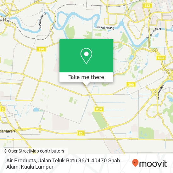 Peta Air Products, Jalan Teluk Batu 36 / 1 40470 Shah Alam