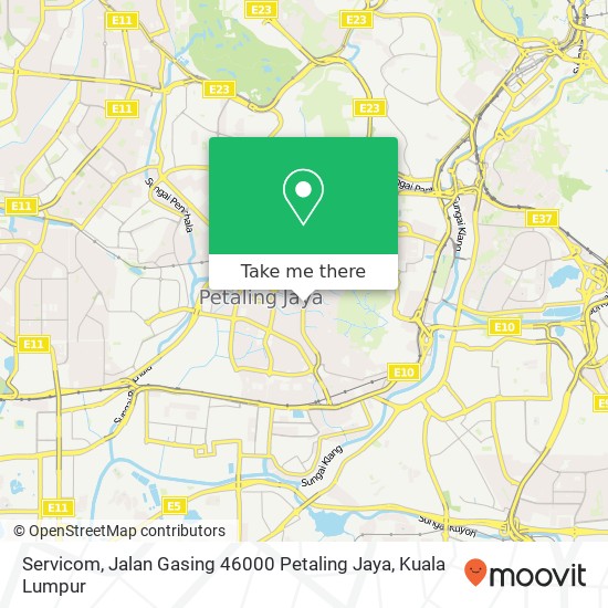 Peta Servicom, Jalan Gasing 46000 Petaling Jaya