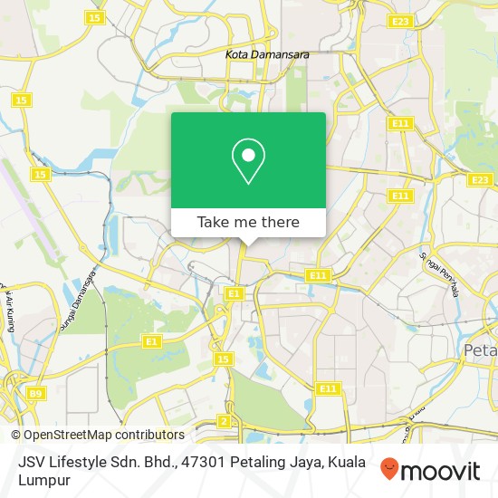 Peta JSV Lifestyle Sdn. Bhd., 47301 Petaling Jaya