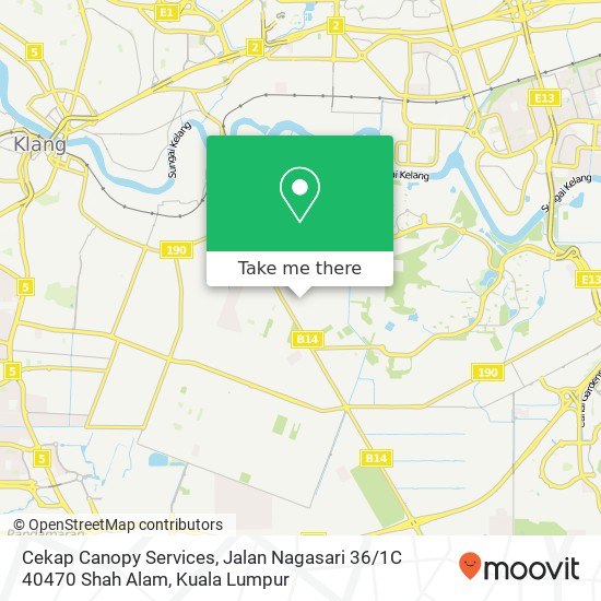 Peta Cekap Canopy Services, Jalan Nagasari 36 / 1C 40470 Shah Alam
