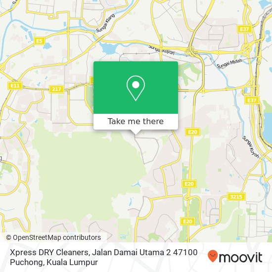 Peta Xpress DRY Cleaners, Jalan Damai Utama 2 47100 Puchong