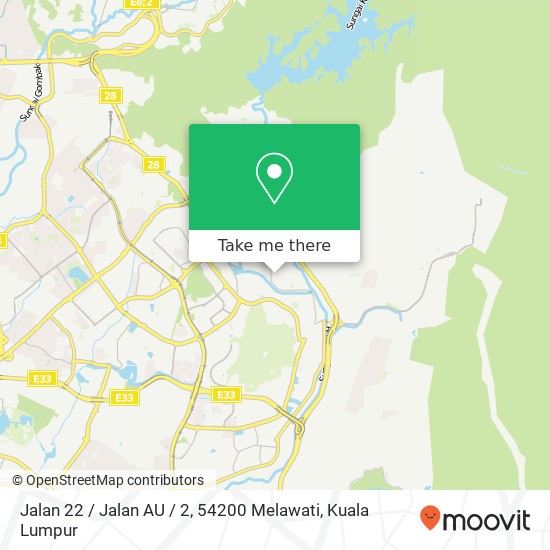 Peta Jalan 22 / Jalan AU / 2, 54200 Melawati