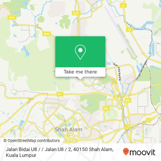 Peta Jalan Bidai U8 / / Jalan U8 / 2, 40150 Shah Alam
