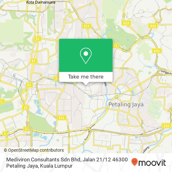 Peta Mediviron Consultants Sdn Bhd, Jalan 21 / 12 46300 Petaling Jaya