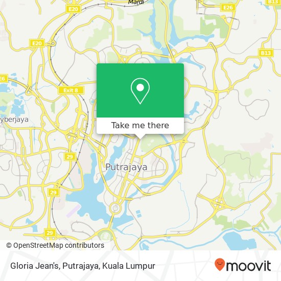 Peta Gloria Jean's, Putrajaya