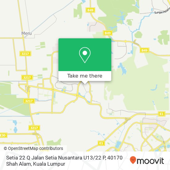 Setia 22 Q Jalan Setia Nusantara U13 / 22 P, 40170 Shah Alam map