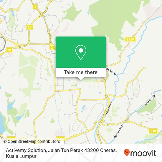 Peta Activemy Solution, Jalan Tun Perak 43200 Cheras