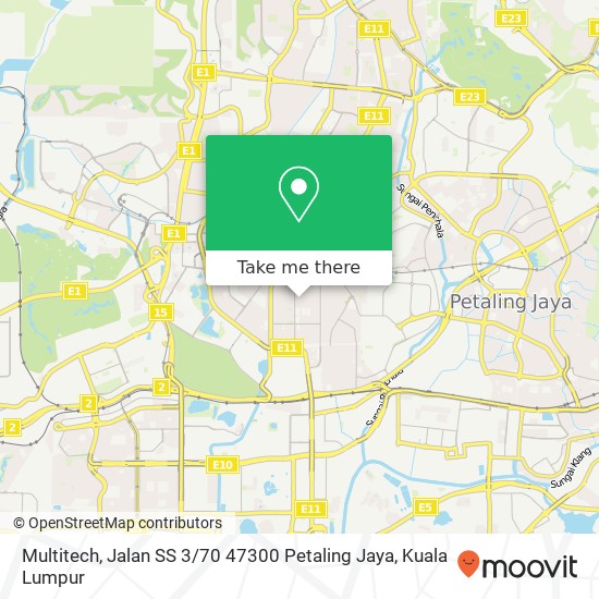 Peta Multitech, Jalan SS 3 / 70 47300 Petaling Jaya