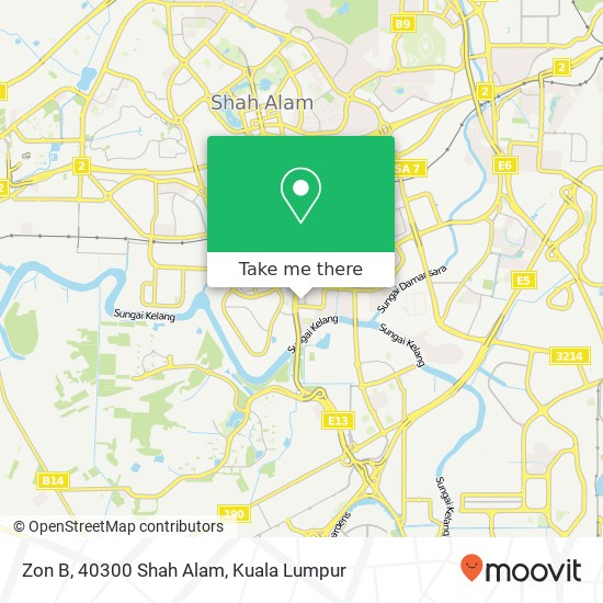 Peta Zon B, 40300 Shah Alam