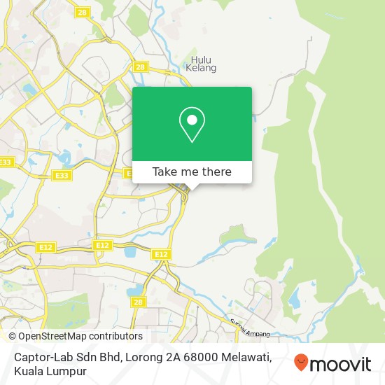 Peta Captor-Lab Sdn Bhd, Lorong 2A 68000 Melawati