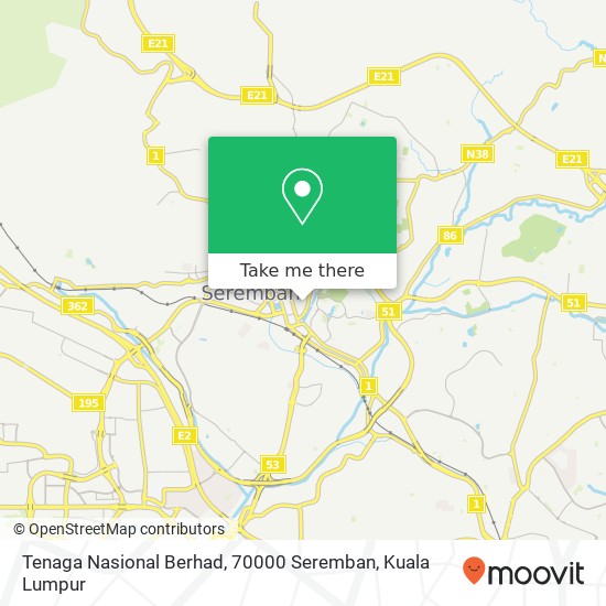 Tenaga Nasional Berhad, 70000 Seremban map