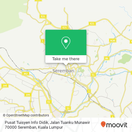 Pusat Tuisyen Info Didik, Jalan Tuanku Munawir 70000 Seremban map