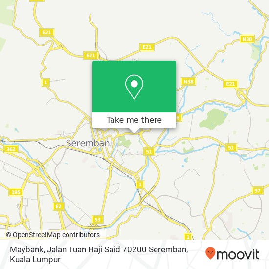 Maybank, Jalan Tuan Haji Said 70200 Seremban map