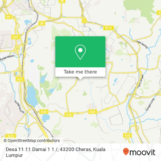 Desa 11 11 Damai 1 1 /, 43200 Cheras map