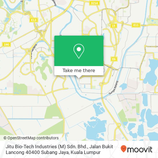 Peta Jitu Bio-Tech Industries (M) Sdn. Bhd., Jalan Bukit Lancong 40400 Subang Jaya