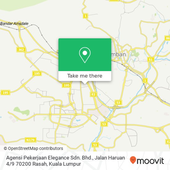 Peta Agensi Pekerjaan Elegance Sdn. Bhd., Jalan Haruan 4 / 9 70200 Rasah
