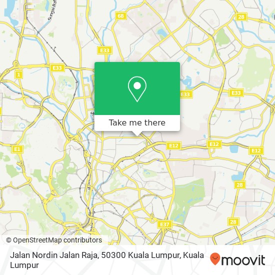 Peta Jalan Nordin Jalan Raja, 50300 Kuala Lumpur