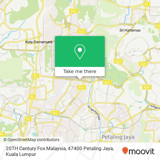 20TH Century Fox Malaysia, 47400 Petaling Jaya map