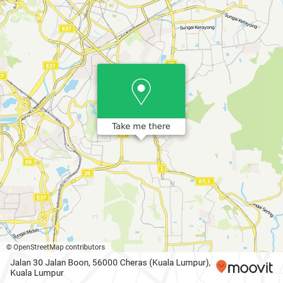 Jalan 30 Jalan Boon, 56000 Cheras (Kuala Lumpur) map