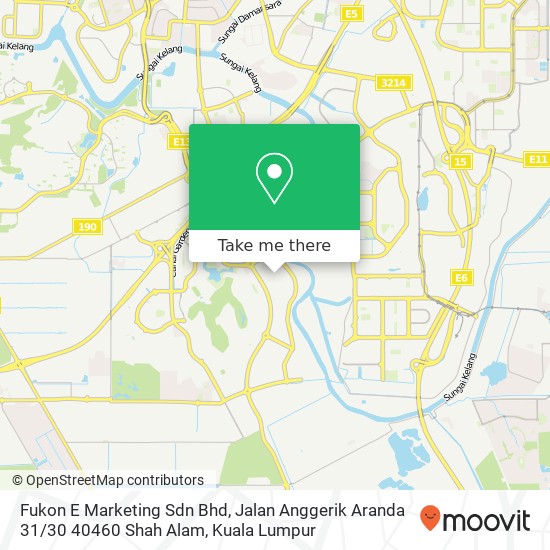 Peta Fukon E Marketing Sdn Bhd, Jalan Anggerik Aranda 31 / 30 40460 Shah Alam