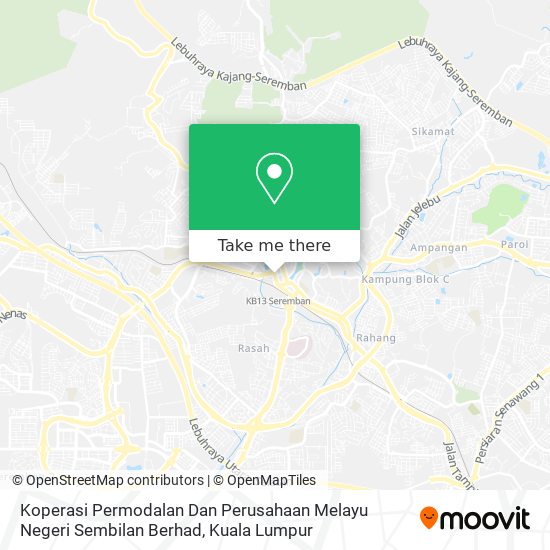 Peta Koperasi Permodalan Dan Perusahaan Melayu Negeri Sembilan Berhad