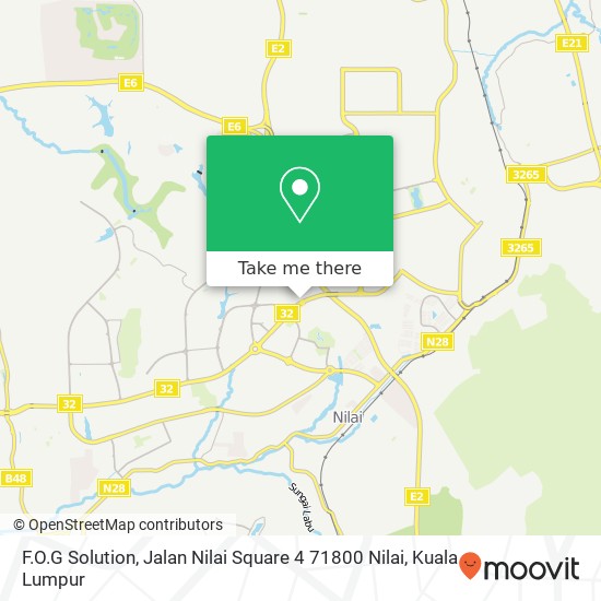Peta F.O.G Solution, Jalan Nilai Square 4 71800 Nilai