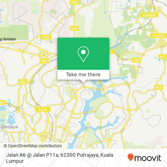 Peta Jalan A6 @ Jalan P11a, 62300 Putrajaya