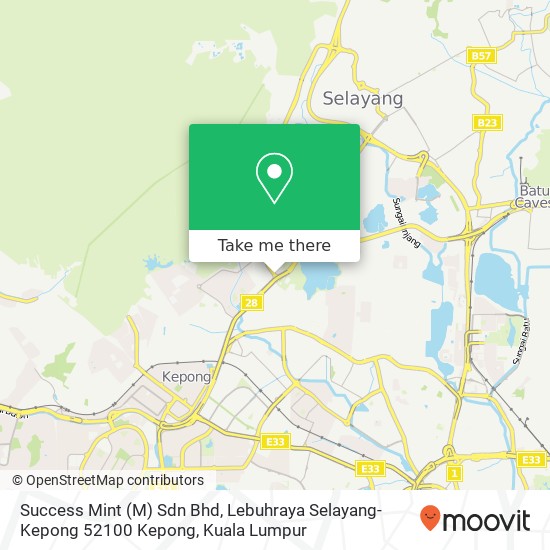 Peta Success Mint (M) Sdn Bhd, Lebuhraya Selayang-Kepong 52100 Kepong