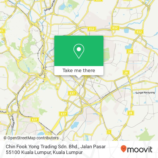 Peta Chin Fook Yong Trading Sdn. Bhd., Jalan Pasar 55100 Kuala Lumpur