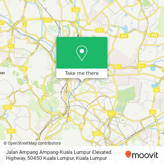 Peta Jalan Ampang Ampang-Kuala Lumpur Elevated Highway, 50450 Kuala Lumpur