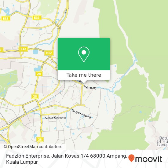 Fadzlon Enterprise, Jalan Kosas 1 / 4 68000 Ampang map