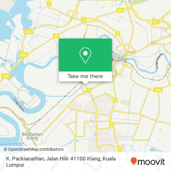 Peta K. Packianathan, Jalan Hilir 41100 Klang
