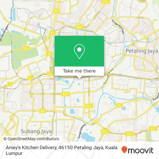 Aniey's Kitchen Delivery, 46150 Petaling Jaya map