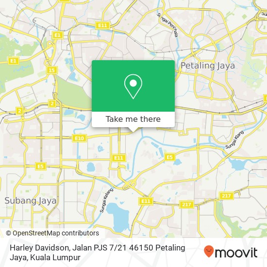Peta Harley Davidson, Jalan PJS 7 / 21 46150 Petaling Jaya
