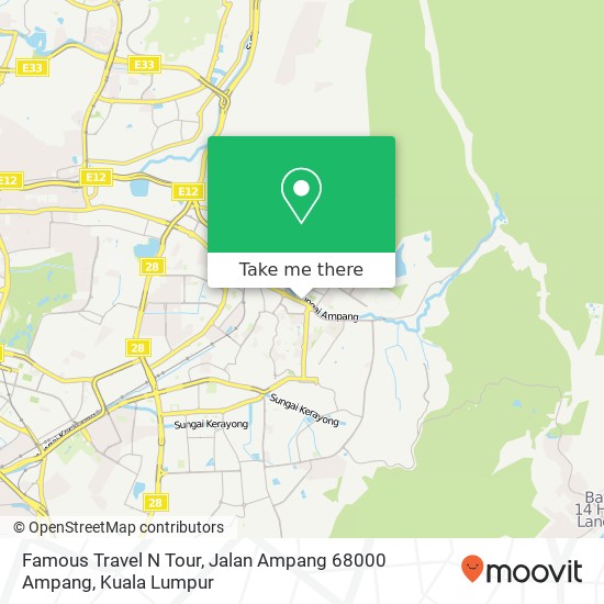 Famous Travel N Tour, Jalan Ampang 68000 Ampang map