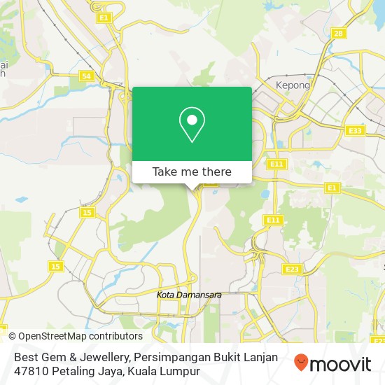 Peta Best Gem & Jewellery, Persimpangan Bukit Lanjan 47810 Petaling Jaya