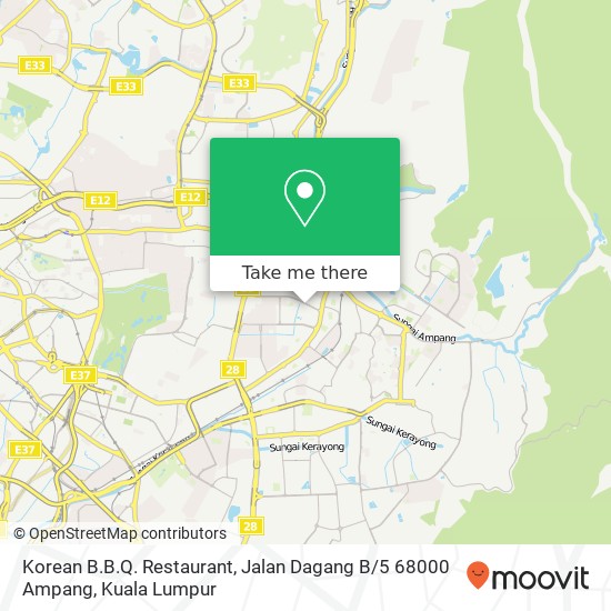 Korean B.B.Q. Restaurant, Jalan Dagang B / 5 68000 Ampang map