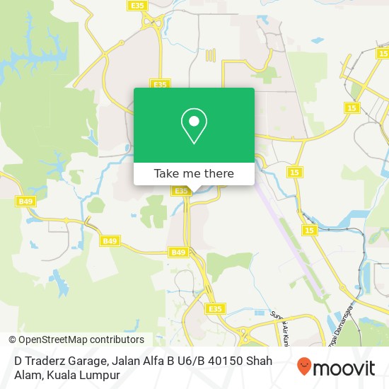 Peta D Traderz Garage, Jalan Alfa B U6 / B 40150 Shah Alam