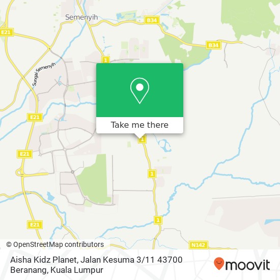 Aisha Kidz Planet, Jalan Kesuma 3 / 11 43700 Beranang map