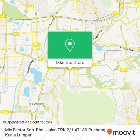 Mix Factor Sdn. Bhd., Jalan TPK 2 / 1 47180 Puchong map