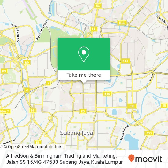 Alfredson & Birmingham Trading and Marketing, Jalan SS 15 / 4G 47500 Subang Jaya map
