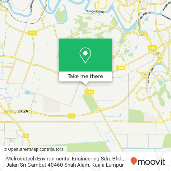 Peta Melrosetech Environmental Engineering Sdn. Bhd., Jalan Sri Gambut 40460 Shah Alam