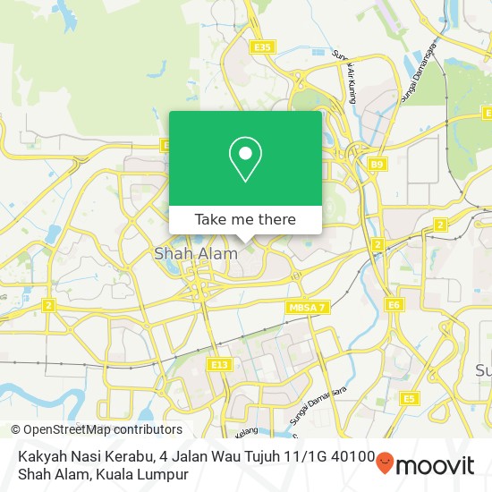 Peta Kakyah Nasi Kerabu, 4 Jalan Wau Tujuh 11 / 1G 40100 Shah Alam