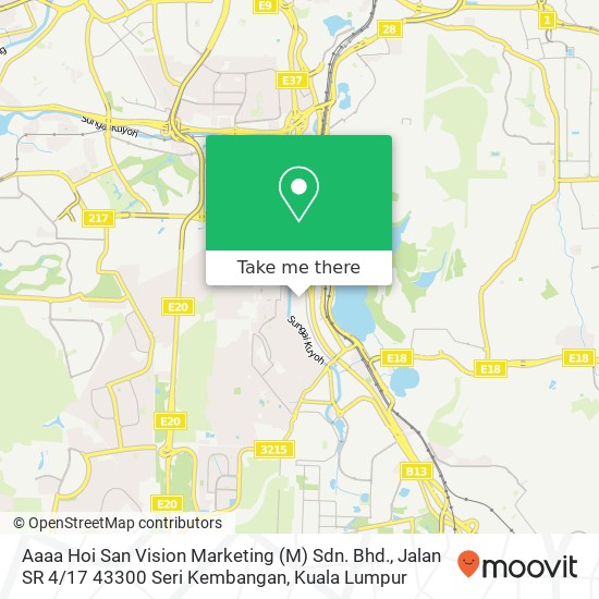 Aaaa Hoi San Vision Marketing (M) Sdn. Bhd., Jalan SR 4 / 17 43300 Seri Kembangan map