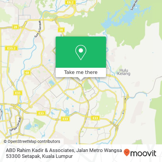 Peta ABD Rahim Kadir & Associates, Jalan Metro Wangsa 53300 Setapak