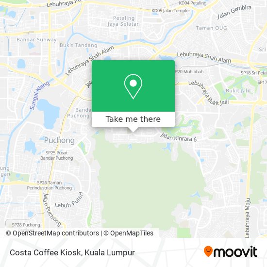 Costa Coffee Kiosk map