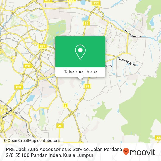 Peta PRE Jack Auto Accessories & Service, Jalan Perdana 2 / 8 55100 Pandan Indah