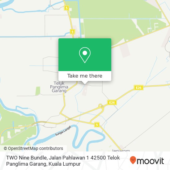 Peta TWO Nine Bundle, Jalan Pahlawan 1 42500 Telok Panglima Garang